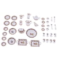 thumbnail image 2 of 40 Piece 1/12 Dollhouse Miniature Porcelain Tea Sets Flowers Print Tableware, 2 of 6