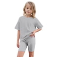 thumbnail image 5 of Lovzfmll 2-Piece Relaxed Yoga Set, Short Sleeve Top & Shorts for Boys & Girls, Casual Outfits for Kids 8-9 Years, 5 of 9