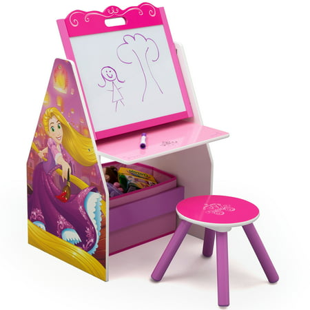 Disney Princess Deluxe Kids Art Table; Easel, Desk, Stool & Toy Organizer by Delta