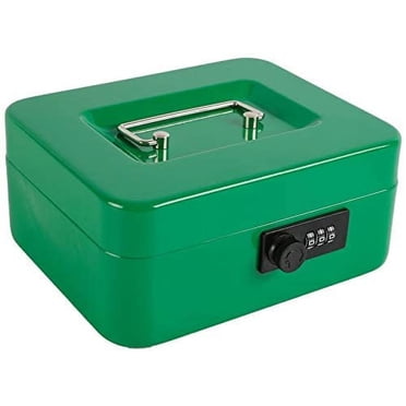 Cash Box with Money Tray and Key Lock,Tiered, Cantilever Design, Pink