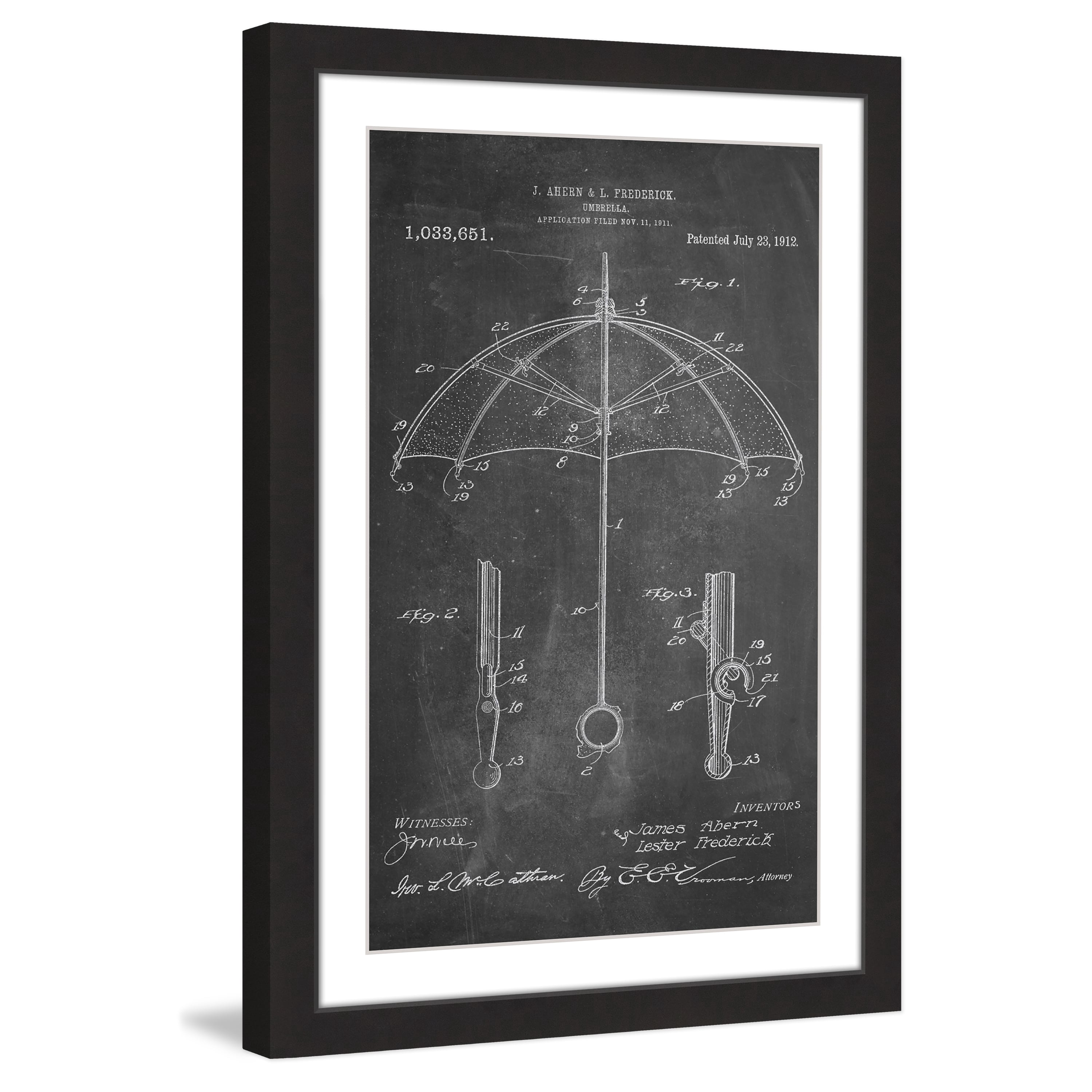 "Umbrella 1912 Chalk" Framed Painting Print