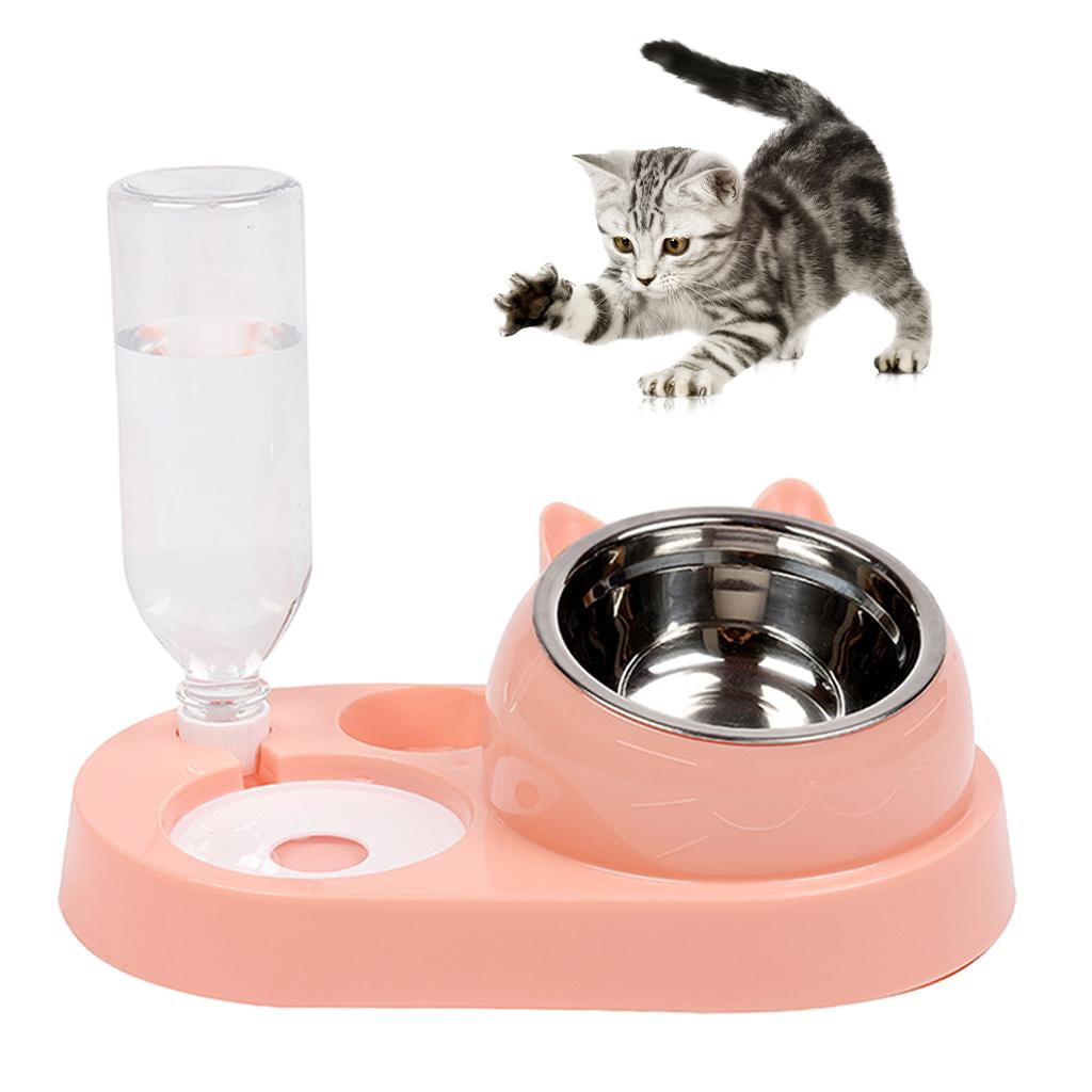 double puppy Bowls Water and Food Bowl Set with Moveable Stainless Bowl Automatic Water Dispenser Bottle Pet Feeder for Small dogs