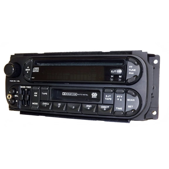 Restored 2002-2006 Jeep Chrysler Dodge AMFM CD Cassette Radio w Aux Input P05064042AB RAZ (Refurbished)
