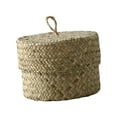 thumbnail image 2 of Cesta redonda de almacenamiento de pastos marinos con tapa Organizador de pastos marinos Caja de almacenamiento de refrigerios Contenedor doméstico, 2 of 9