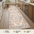 thumbnail image 2 of SIXHOME 2'x6' Vintage Floral Runner Rug, Washable Non-Slip Rose Garden Carpet for Hallway and Entryway, Beige Pink Multi, 2 of 6