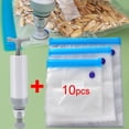 thumbnail image 2 of 5/10Pcs Reusable Vacuum Sealer Bags Food Storage bag Household Vacuum Vegetables Food Sealer Bag With Hand Pump Sealing Clips 5pcs-Bag 26x34cm, 2 of 6