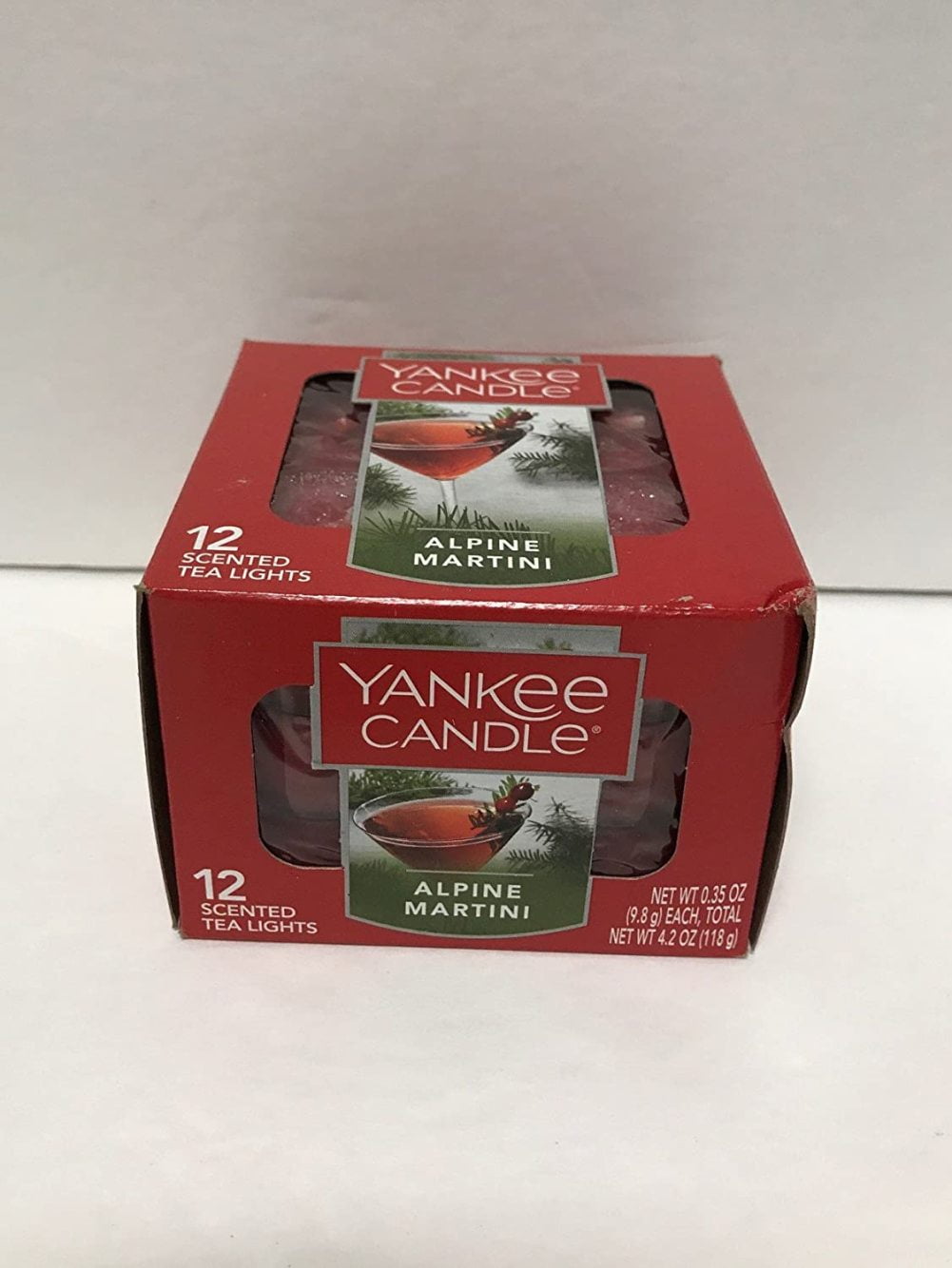 Yankee Candle Alpine Christmas Tree Gift Set 10 Tea Lights 1 Holder 