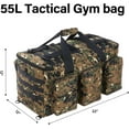 thumbnail image 2 of LuckySunDecorQZ 55L luggage bag with compartments and straps, suitable for men, large-sized sports and fitness luggage bag, suitable for weekend travel and camping (Camo Tan), 2 of 15