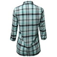 thumbnail image 2 of FashionOutfit Women's Long Sleeve Lightweight Plaid Button Down Shirt, 2 of 4