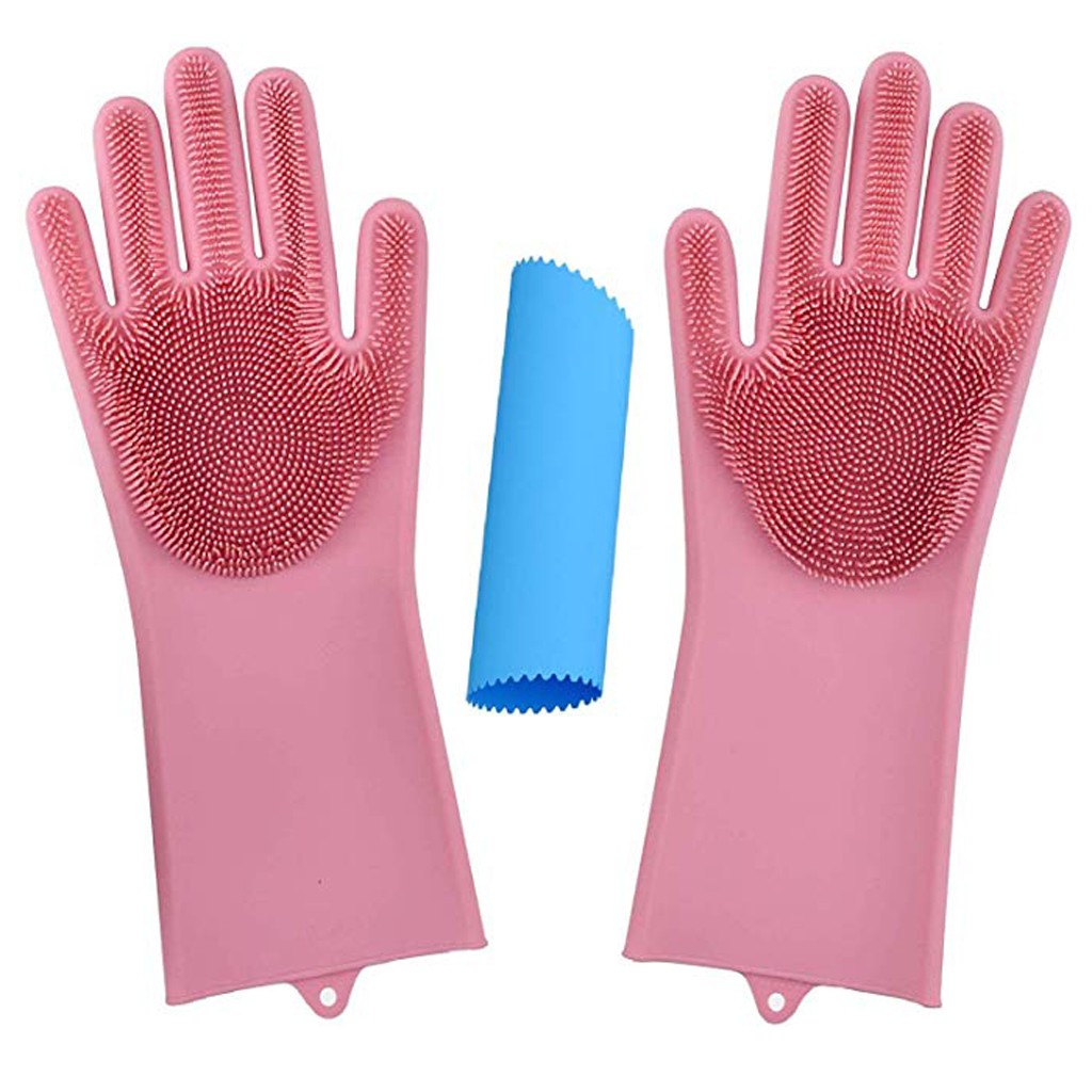 Magic Reusable Silicone Gloves Cleaning Brush Gloves Heat Resistant