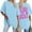 Sky Blue, variant on Summer Tops For Womens T Shirts Loose Fit Casual Crew Neck Oversized Back Print Short Sleeve Women's T-Shirts Graphic Tees Sky Blue L