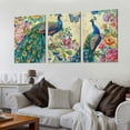 thumbnail image 2 of Ullo0ord Peacok Flower Colorful Pattern Canvas Wall Art Prints One Panel, Stretched and Framed Canvas Paintings Ready to Hang for Home Decorations Personalized Wall Decor, 2 of 4