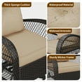 thumbnail image 5 of Techmilly 3 Pieces Patio Furniture Set, Outdoor Swivel Gliders Rocker, Glass Top Side Table  (Khaki), 5 of 12