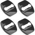 thumbnail image 1 of Juego de 4 tapas protectoras para cerraduras de puertas de coche, resistentes a la corrosión, de acero inoxidable negro., 1 of 5