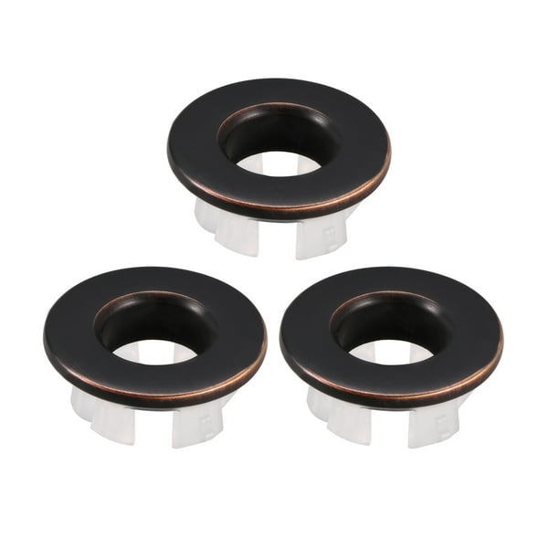 Sink Basin Trim Overflow Cover Copper Insert in Hole Round Caps Brass