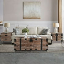 Reclaimed Wood Gray Coffee Table S/3 - Ideal for Living Room Storage and Space-Saving
