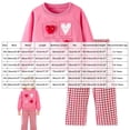 thumbnail image 5 of Toddler Girls 2 Piece Outfit 3D Plush Heart Print Crew Neck Sweatshirt Red Gingham Straight Pants Cute Soft Kids Clothing Set For Daily Holiday Wear 3-4 Years, 5 of 9