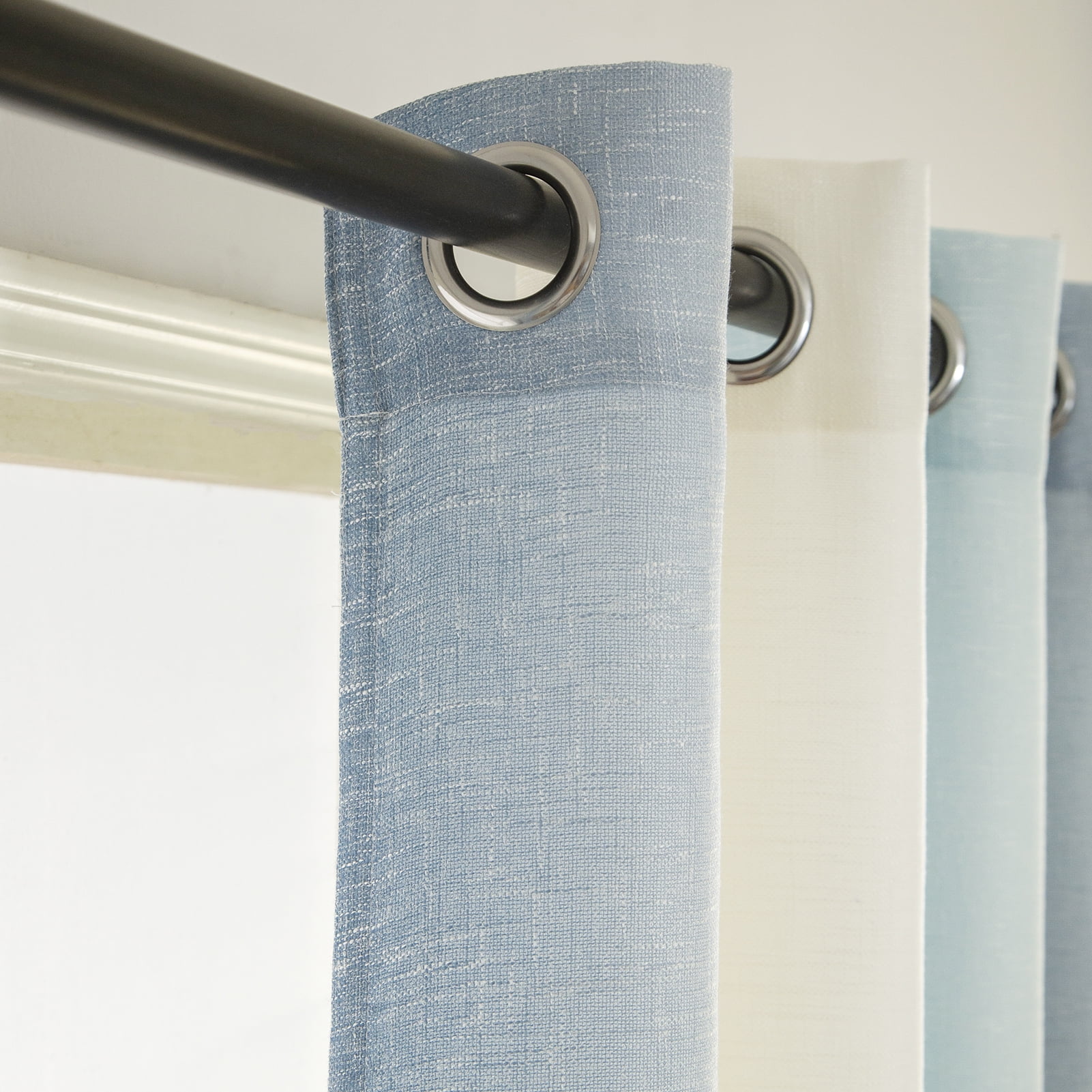 Pleasant Boulevard Classic Collection Faux Linen Blackout Grommet Curtains, 52" x 95", 2 Panels