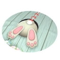 thumbnail image 2 of Kll 36" Christmas Tree Skirt White Bunny Bottom And Easter Eggs Xmas Tree Skirts Mat For New Year Xmas Holiday Party Indoor Outdoor Home Decoration, 2 of 9
