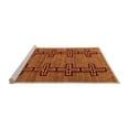 thumbnail image 2 of Ahgly Company Machine Washable Indoor Round Oriental Orange Modern Area Rugs, 6' Round, 2 of 4