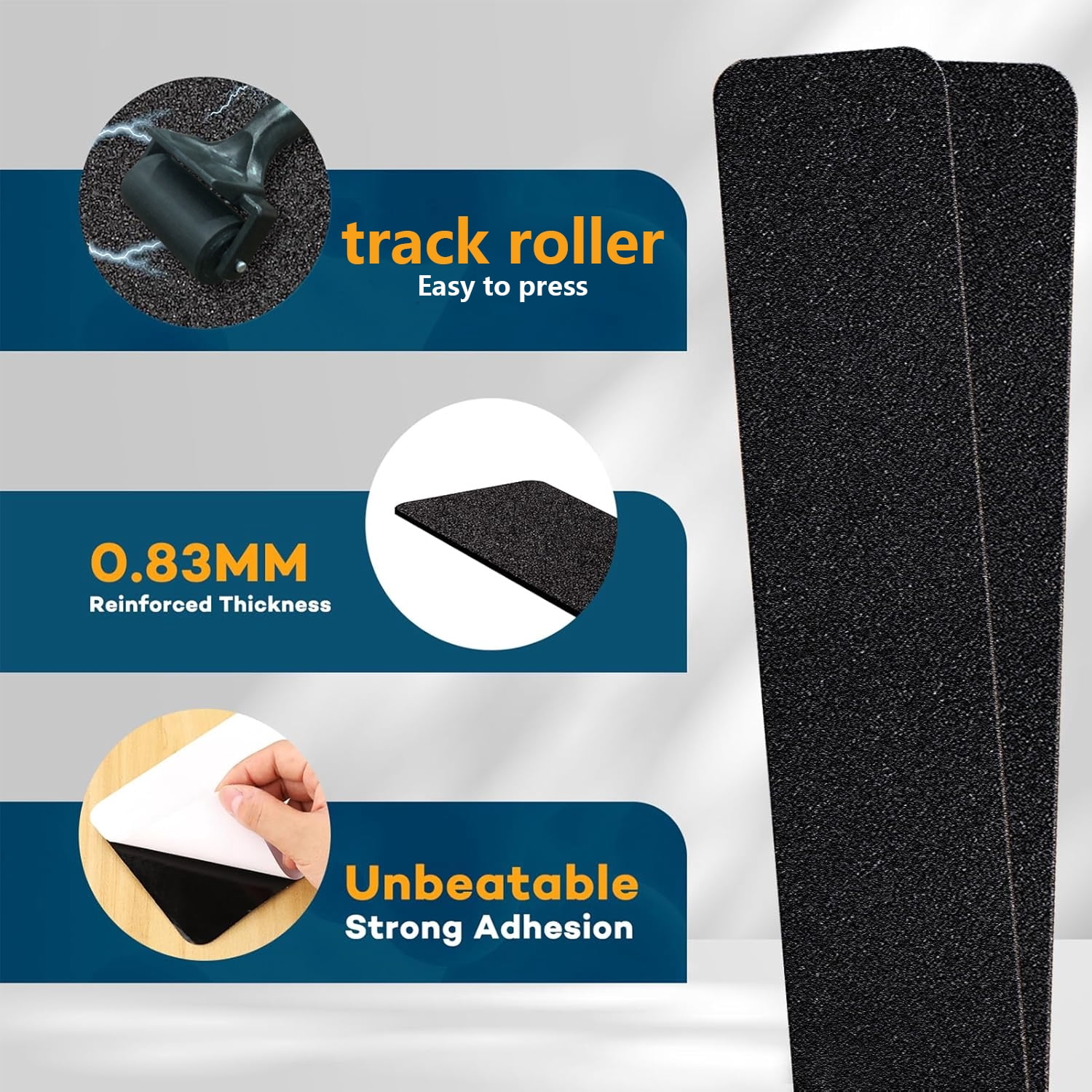 Kaskawise 10-Pack Non-Slip Outdoor Stair Treads - Anti Slip 4" X 24" Grip Tape Adhesive Strips - Heavy Duty Traction for Steps, Staircase, Deck-Black