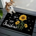 thumbnail image 3 of 2x3 Ft Entryway Area Rug, Yellow Sunflower Kitchen Rug Runner Washable Floor Mat, Summer Flower Bee Sunshine Black Non Slip Indoor Door Mat Throw Carpet for Bathroom Living Room Bedroom, 3 of 8