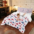 thumbnail image 4 of Manfei Watercolor Patriotic Stars Twin Bedding, USA Flag Bedding Comforter Set, Red Blue White, Polka Dots Reversible 7pcs, 4 of 6