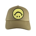 thumbnail image 1 of Gravity Threads Upside Down Smile Face Adjustable Trucker Hat - Khaki, 1 of 2