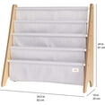 thumbnail image 3 of 3 Sprouts Recycled Fabric Kids Book Rack Storage Bookshelf Organizer in Light Gray for Ages 3+, 3 of 5