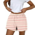 thumbnail image 2 of UTSJKR Women's Pajama Shorts Striped Shorts Shorts Lounge Shorts Sleep Shorts Button Fly Shorts Drawstring Elastic Waist Shorts with Pockets Pink S, 2 of 5