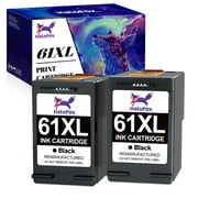 HaloFox Compatible Ink for HP 61XL 61 XL Ink Cartridge Black to Use with Envy 4500 Deskjet 1000 1056 1510 1512 1010 1055 OfficeJet 4630 Printer,2 PCS