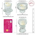 thumbnail image 6 of Kate Aspen Vintage Ribbed Glass Clear Candlestick Holders, Pillar Candle, Tealight & Votive Candle Holders (Set of 6, 3 Assorted Sizes), Dining Table Decor, Shelf Decor, Centerpiece, 6 of 7
