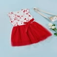 thumbnail image 3 of Robe de la Saint-Valentin pour Filles Sans Manches à Encolure, Imprimé de Cœurs, Robe Patchwork en Tulle, 3 of 7