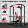 thumbnail image 6 of JELENS Squat Rack for Home Gym,2000lbs Power Rack Squat Machine with LAT Pulldown and More Training Attachments,Weight Rack with Adjustable Pulley System for Full Body Workout,Black, 6 of 9