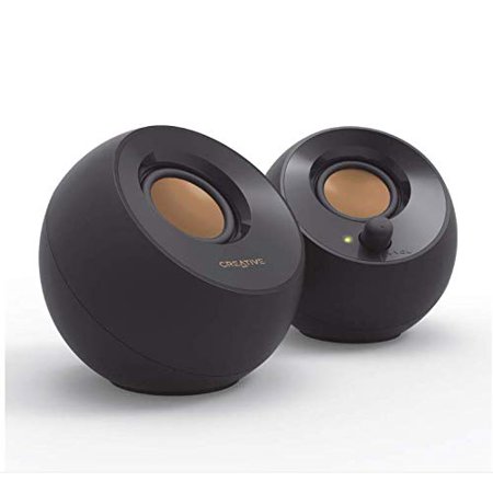 (Renewed) Creative Pebble 2.0 USB-Powered Desktop Speakers with Far-Field Drivers and Passive Radiators for PCs and Laptops (Black)