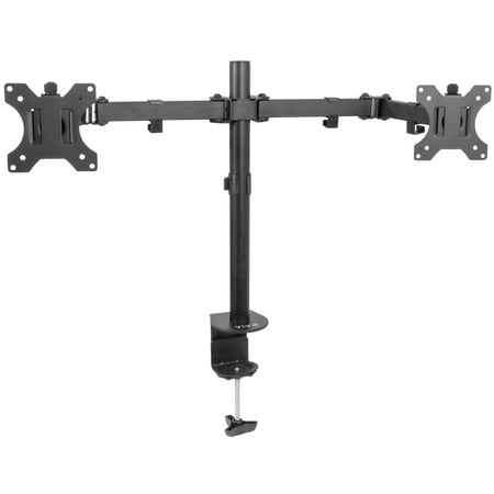 Double Arm Desk Mount - VIVO Full Motion Dual Monitor Desk Mount VESA Stand with Double Center Arm Joint | Fits 13
