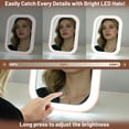 thumbnail image 2 of PayUSD Vanity Mirror with Light Travel Makeup Mirror 5X Magnifying Touch Screen Control Rechargeable Lightweight Desk Tabletop LED Folding Cosmetic Handheld Mirror 5.7''x7.3'' Small Pink, 2 of 5