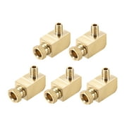 Brass Pipe Fitting,90 Degree Barstock Street Elbow,M6x1mm Male x 6mm OD Pipe Size 5pcs