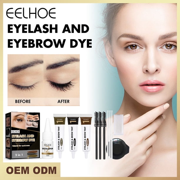 Fiudx Ofertas Y Liquidación Juego De Tinte Semipermanente Para Cejas Y Pestañas, Maquillaje Semipermanente De Color Para Cejas Y Pestañas 2 En 1 En Casa, 8 Semanas De Duración Para Uso Doméstico Y De