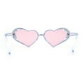 thumbnail image 4 of Womens Iridescent Rhinestone Bling Bubbly Heart Shape Sunglasses Blue - Pink, 4 of 4