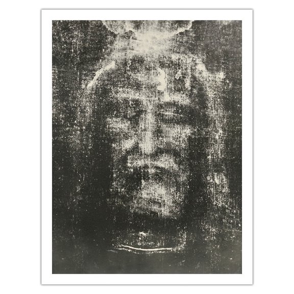 The Shroud of Turin (Sindone di Torino) - Turin Shroud (Sacra Sindone) - Vintage Religious Art by Secondo Pia c.1898 - Fine Art Matte Paper Print (Unframed) 20x26in