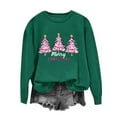thumbnail image 2 of Christmas Sweaters for Women Sweatshirts Trendy Crewneck Sweatshirt Cropped Long Sleeve Blouses Office, 2 of 5