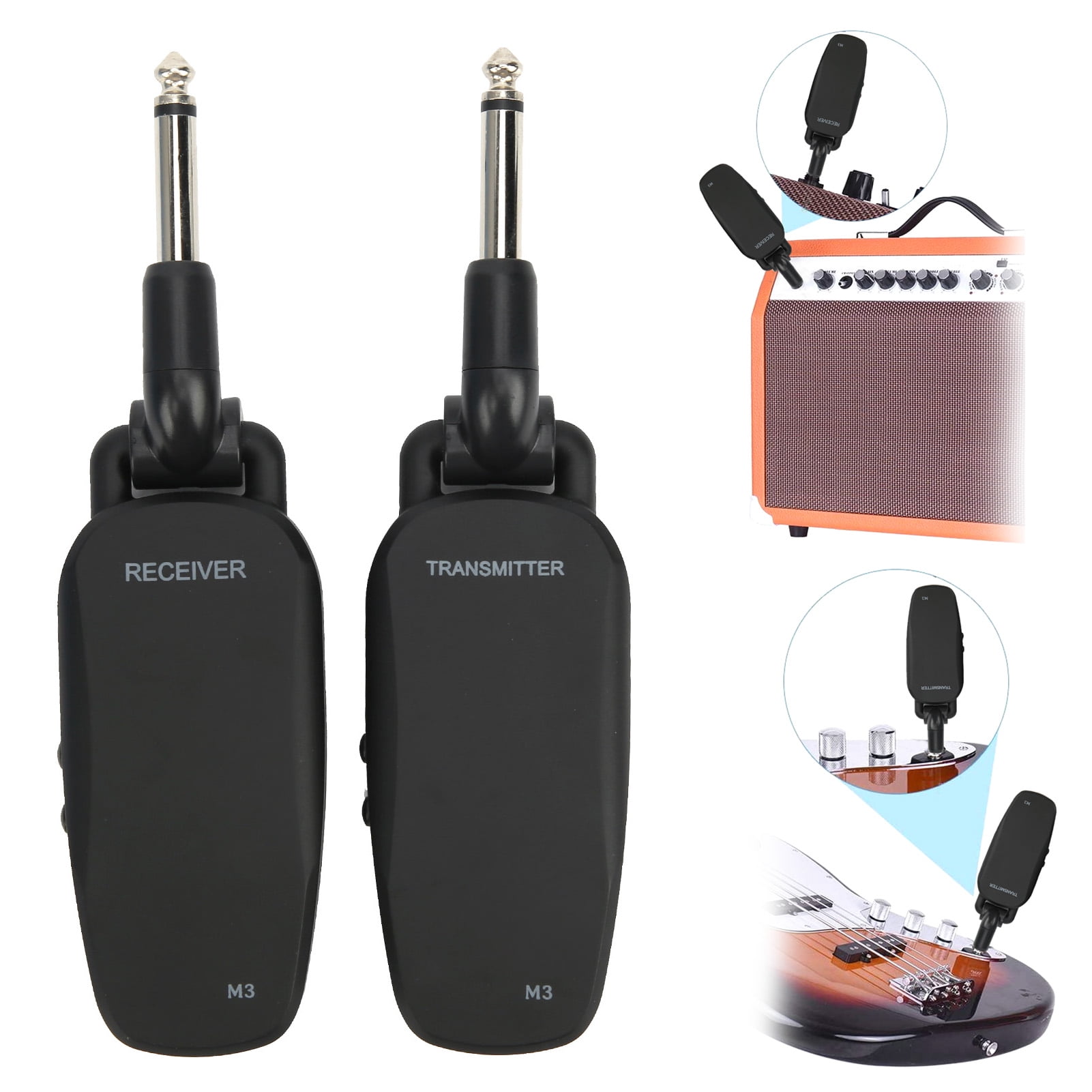 Sunix Guitar Wireless System Rechargeable Transmitter And Receiver For