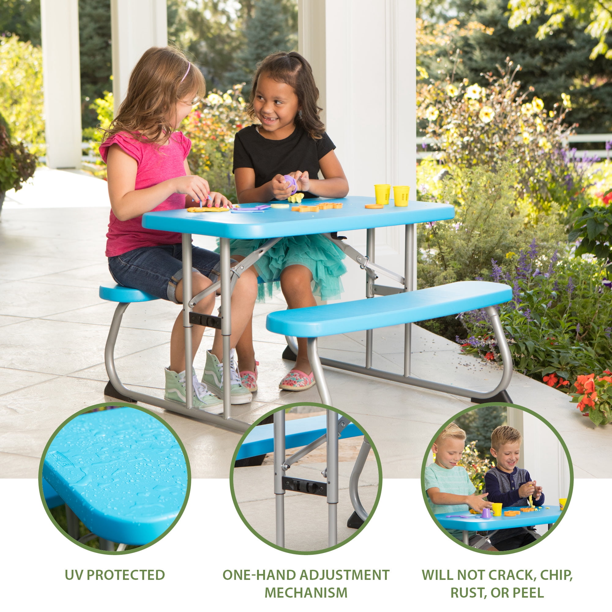 LIFETIME Recreation Table Set 折りたたみ Lifetime Children's Polyethylene All Occasion Picnic Table