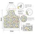 thumbnail image 7 of Yellow Lemon Fruit Slices White Pattern Apron-Garden Aprons for Women with Pockets-Cotton Linen Waterproof Kitchen Cooking Gardening Aprons Adjustable for Kitchen,Cooking,BBQ and Salon 33x27 Inch, 7 of 7