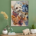 thumbnail image 2 of Dandie Dinmont Terrier Dog Canvas Trumpet Stretched Canvas Size 8x12 – Funny Dandie Dinmont Terrier Dog Canvas Wall Decor, Funny Dog Wall Art for Trumpet Room, 2 of 5