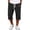 Black, variant on Mens Jogger Capris Pants Plain Drawstring Elastic Waist 3/4 Length Pant Straight Leg Summer Casual Capri Shorts
