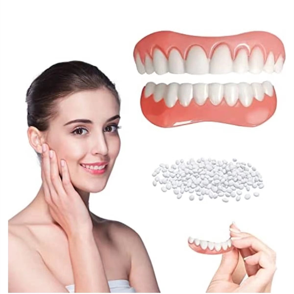 2 Sets of Dentures, Upper and Lower Jaw Dentures, Natural and Comfortable, Protect The Teeth, and Regain A Confident Smile