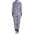 thumbnail image 2 of SofiePJ, Women's, Fun Printed Fleece Zip Up Hoodie Onesie Pajama, Gray Leopard, XL, 2 of 2