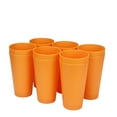thumbnail image 6 of Yalin 32 ounce Plastic Tumblers/Large Drinking Glasses/Party Cups/Iced Tea Glasses,Unbreakable, Dishwasher Safe, BPA Free,set of 12 (Orange), 6 of 6